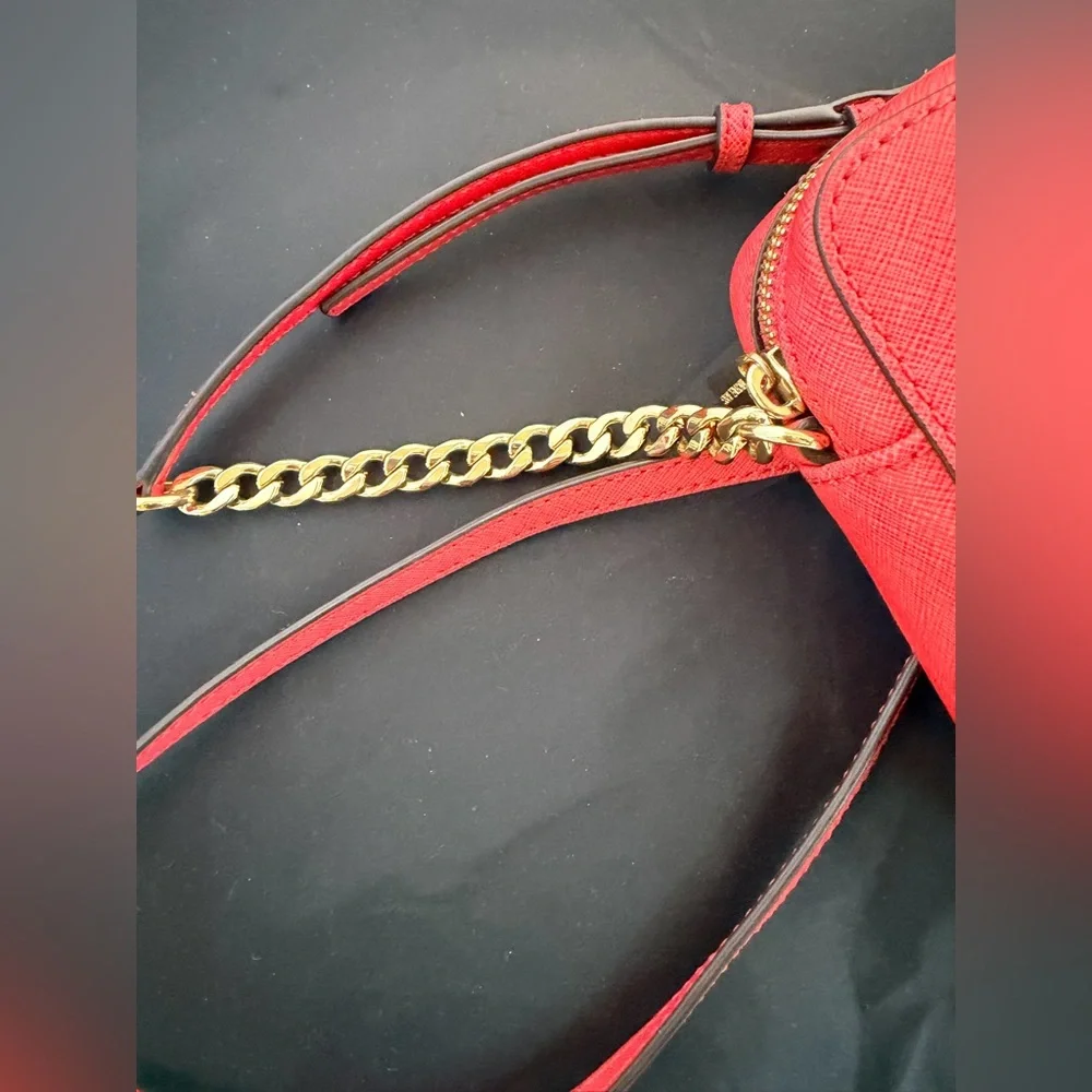 Michael Kors Jet Set  EW Saffiano Leather Crossbody - Watermelon With Tags - Picture 13 of 14